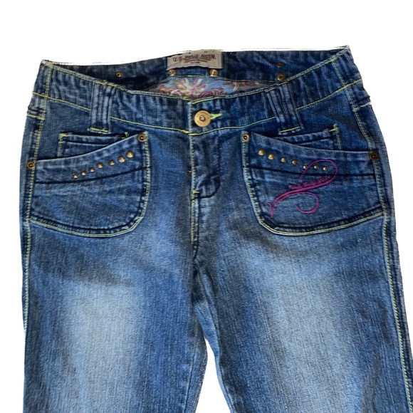 US Polo Assn Women’s Jeans with Color full Embroidery size 5/6 - Picture 3 of 9